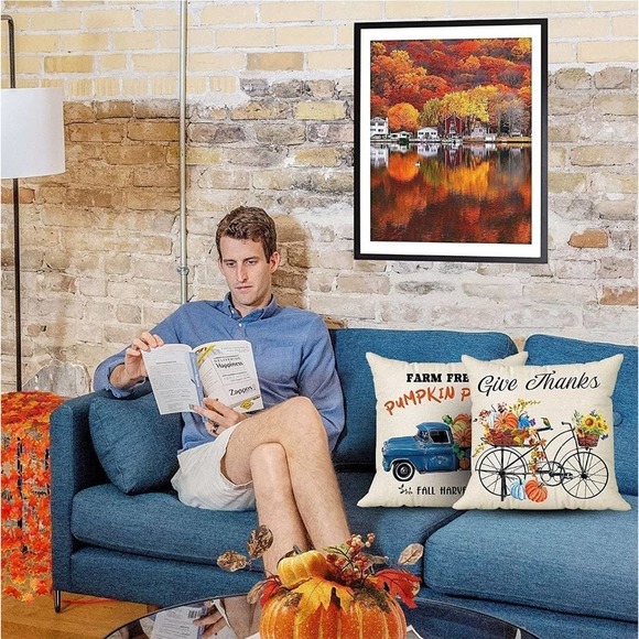 New Fall Pillow Covers 18x18 Set of 4 - Picture 4 of 4